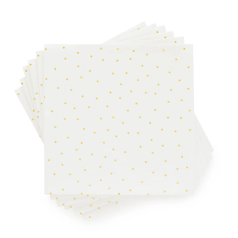 Sugar Paper Cocktail Napkins, Gold Dot