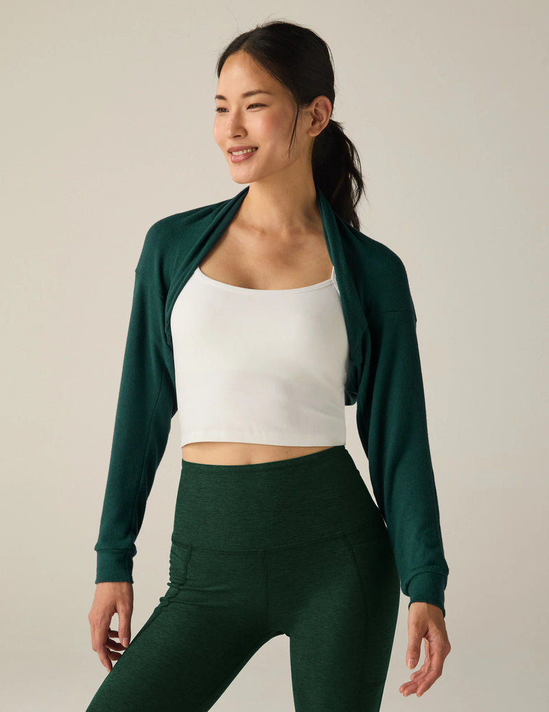 Beyond Yoga Duet 2 Way Convertible Shrug Dark Spruce Green