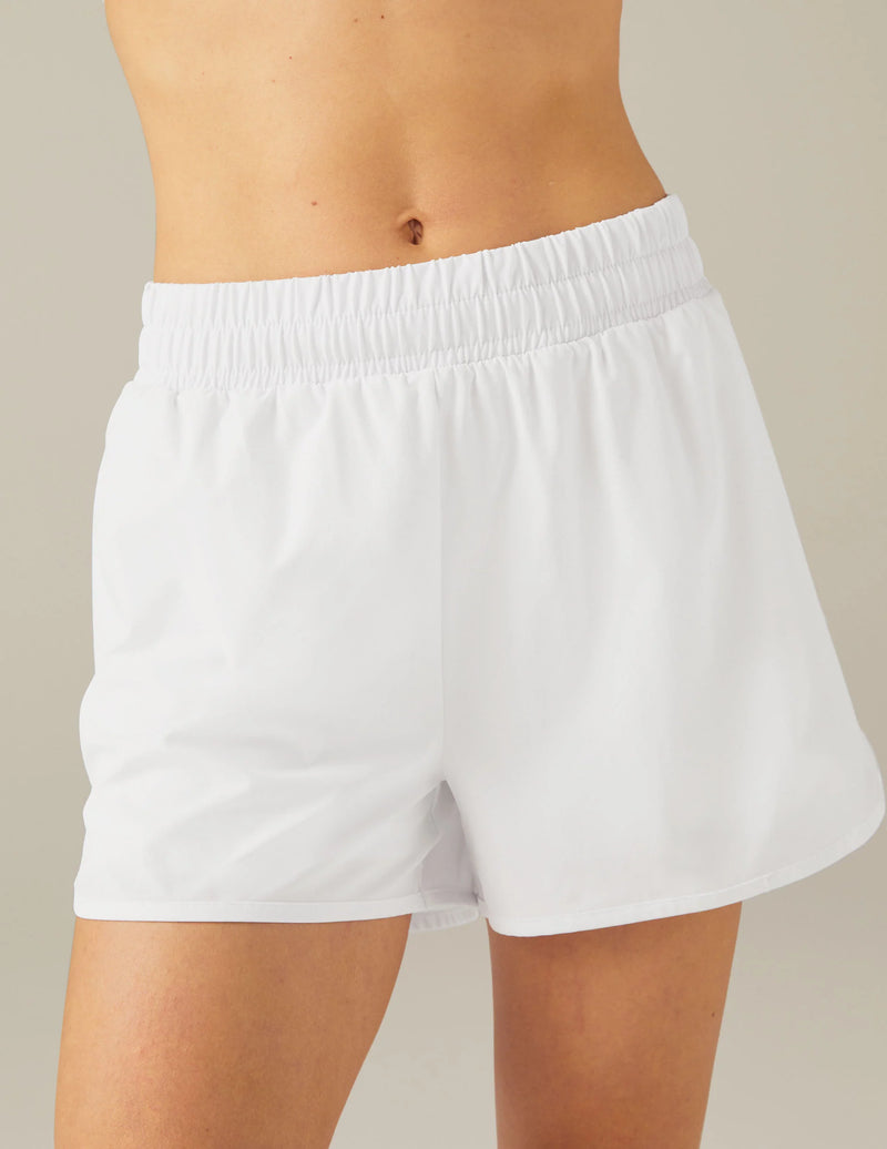 Beyond Yoga In Stride Lined Short True White