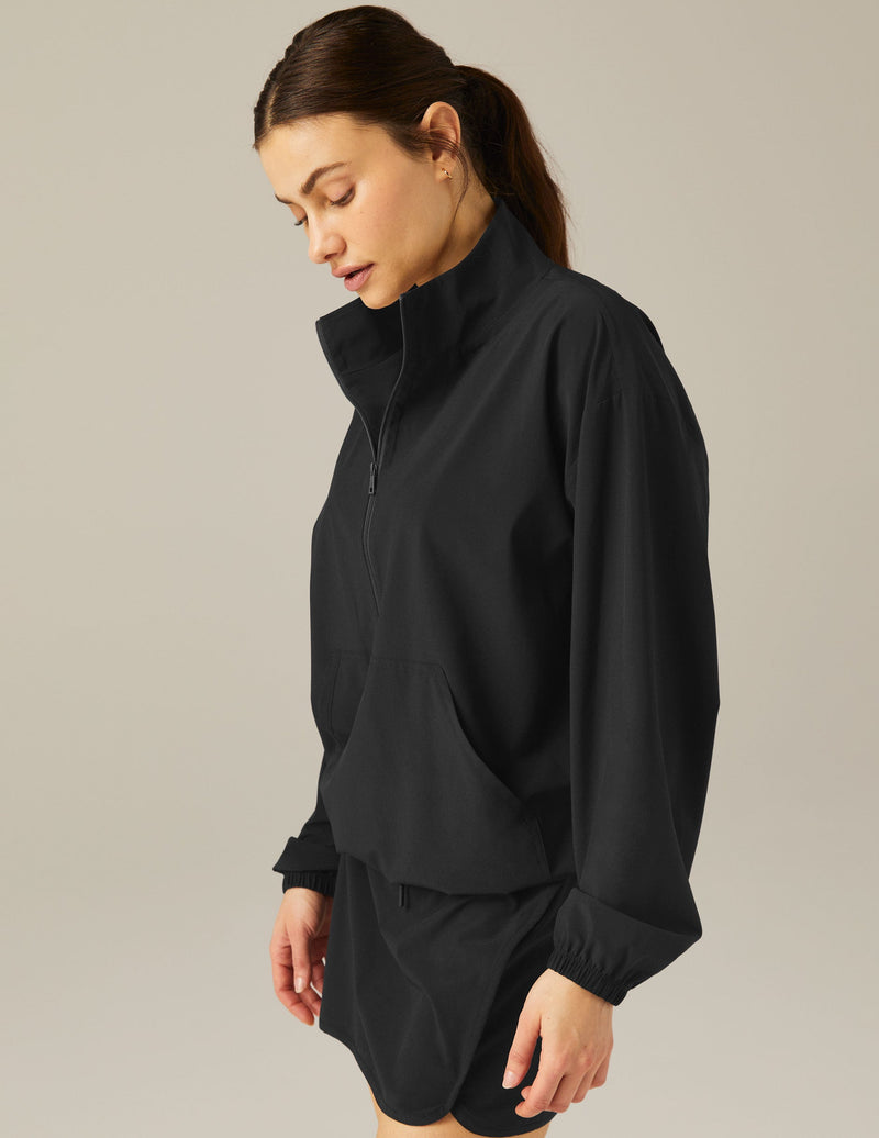 Beyond Yoga  In Stride Half Zip Pullover True Black