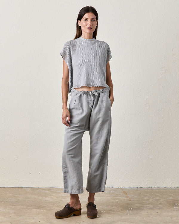 NSF Daryl Mesh Mock Neck T Pale Grey