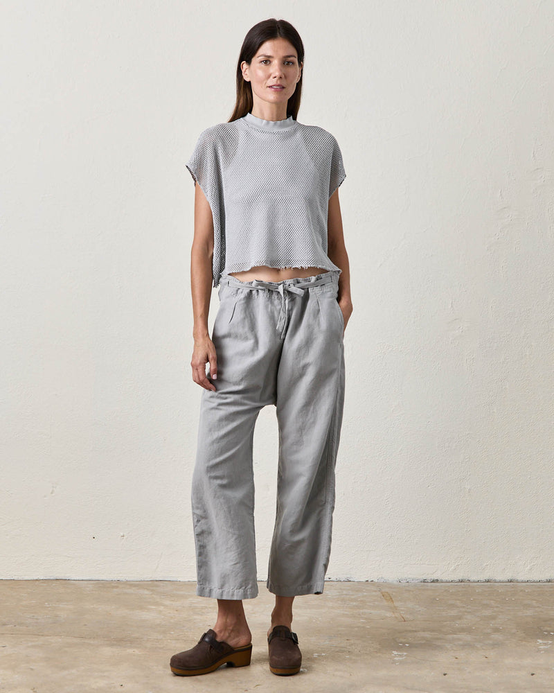 NSF Daryl Mesh Mock Neck T Pale Grey