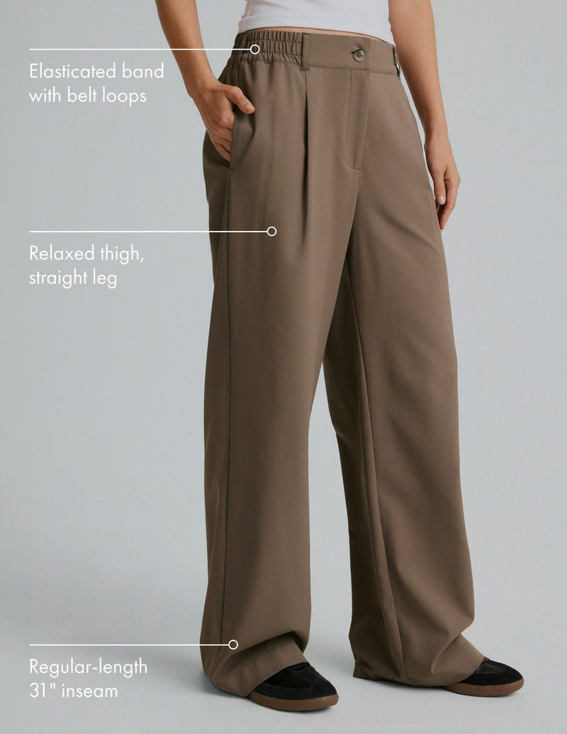 Beyond Yoga Status Wide Leg Trousers Dune