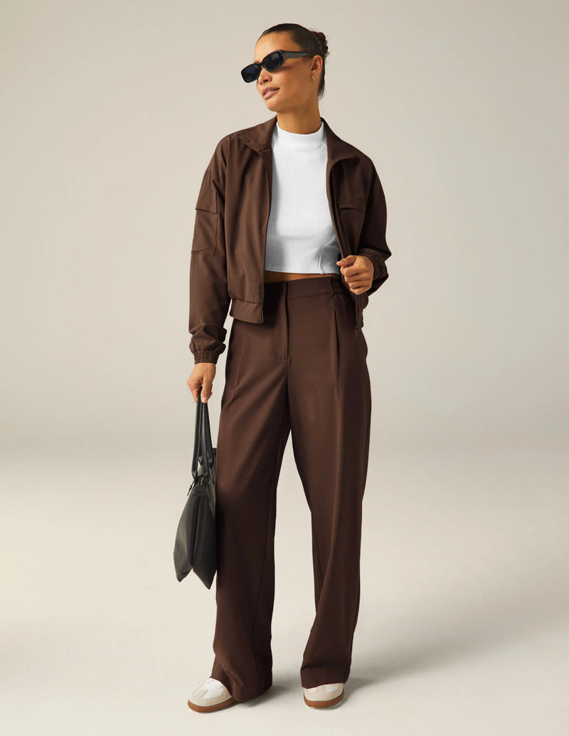 Beyond Yoga Status Wide Leg Trousers Espresso