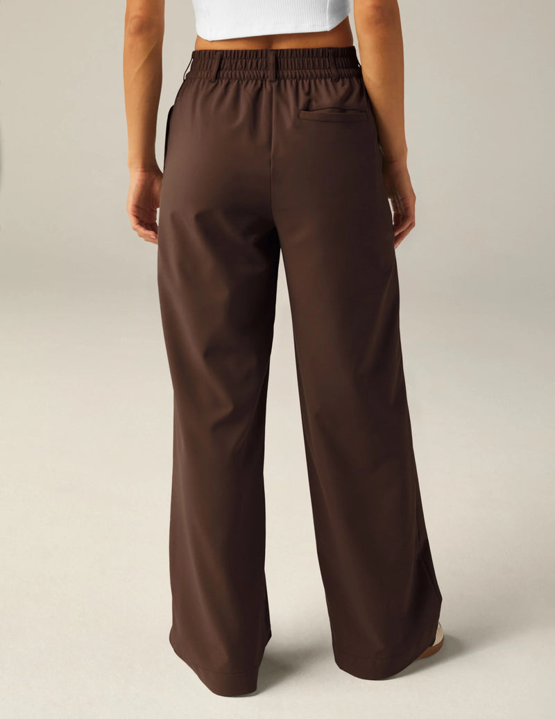 Beyond Yoga Status Wide Leg Trousers Espresso