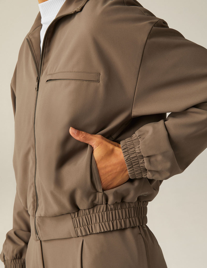 Beyond Yoga Status Pocket Sleeve Jacket Dune