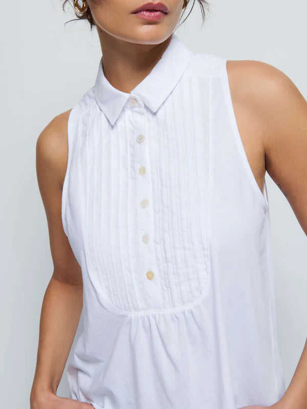 Nation Ltd Greta Pintuck Top White