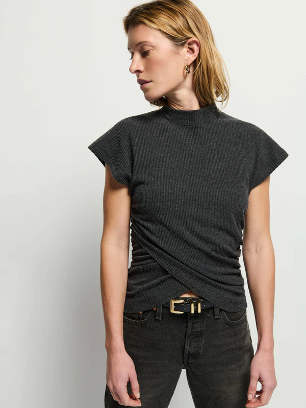 Nation Ltd Khloe Top Dark Charcoal Heather