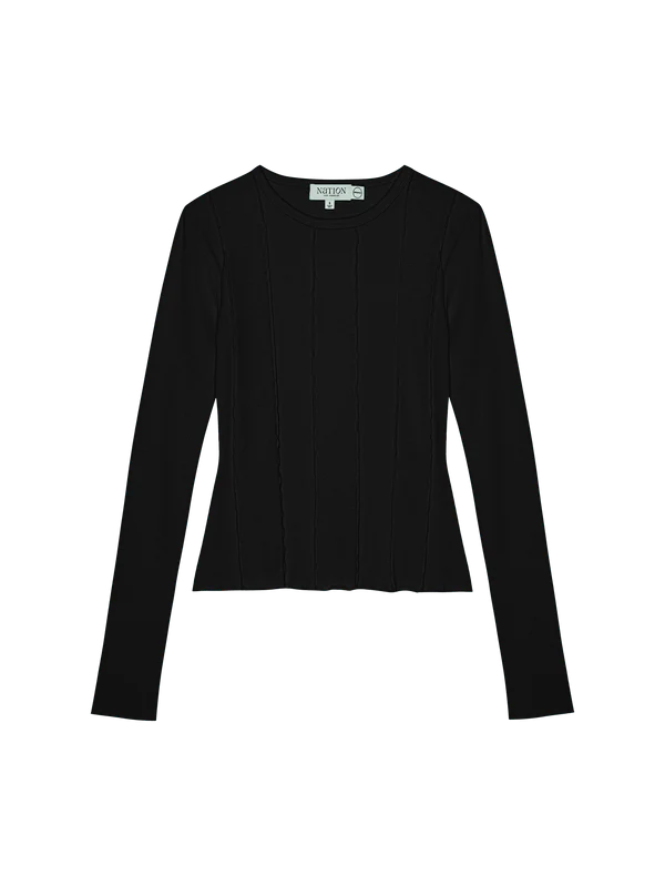 Nation Ltd Nico Seamed Top Jet Black