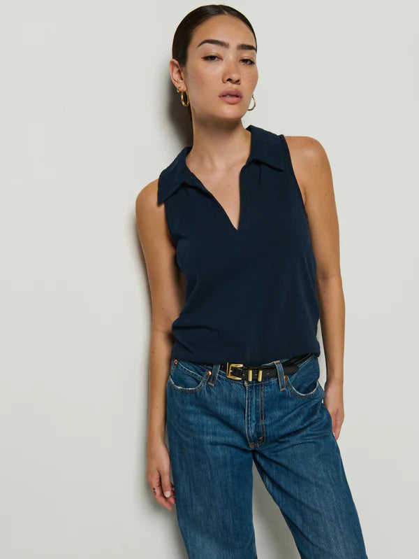Nation Ltd Roberta Collared Tank Night Sky