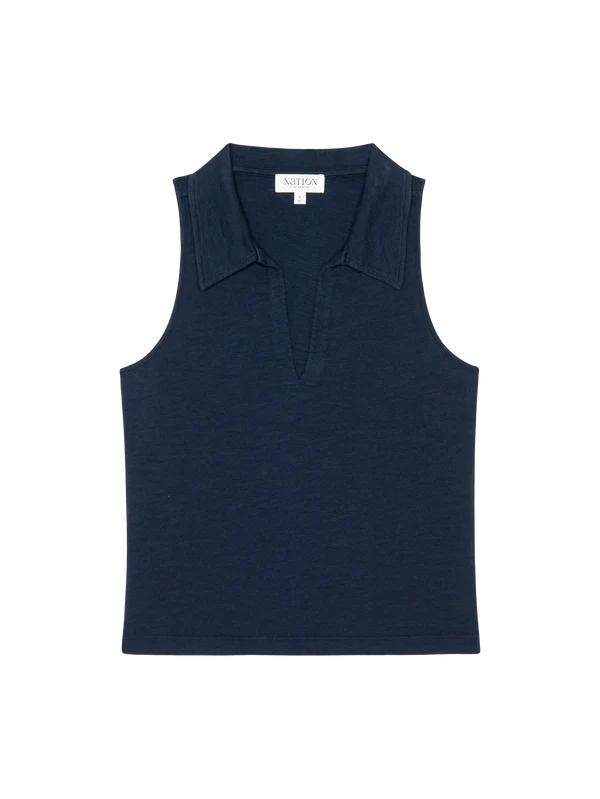 Nation Ltd Roberta Collared Tank Night Sky