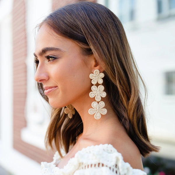 ASHA Triple Rattan Flower Earring