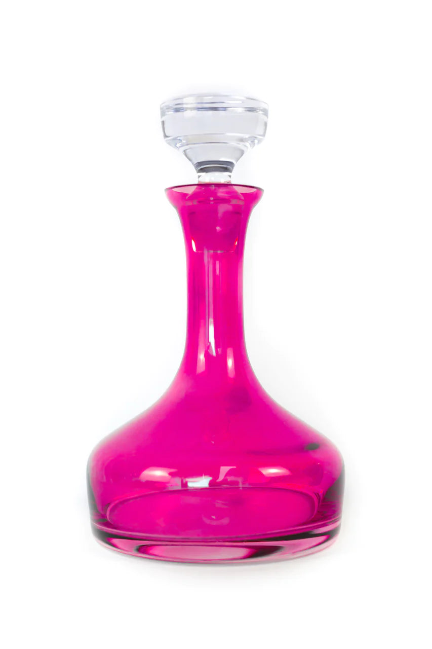 Estelle Colored Glass Vouge Decanter Fuchsia