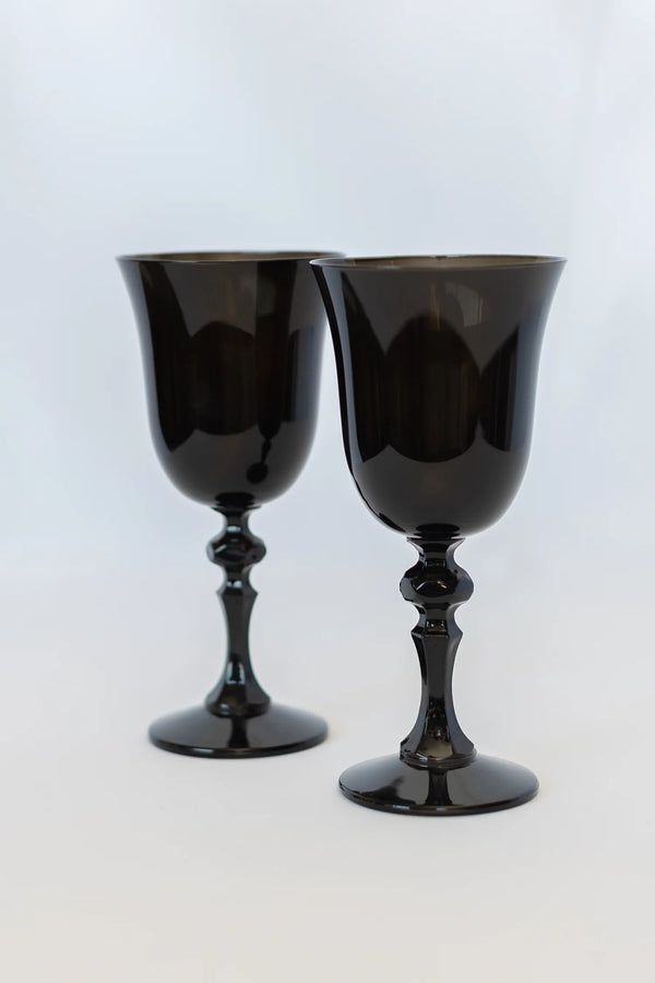 Estelle Colored Glass Colored Regal Goblet Black