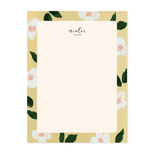 Our Heiday Ochre Florals Blank Everyday Notepad