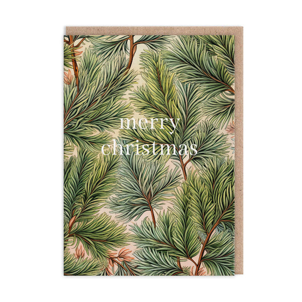 Ohh Deer Botanical Green Hues Christmas Tree Card