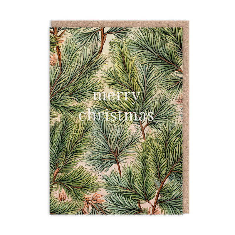 Ohh Deer Botanical Green Hues Christmas Tree Card