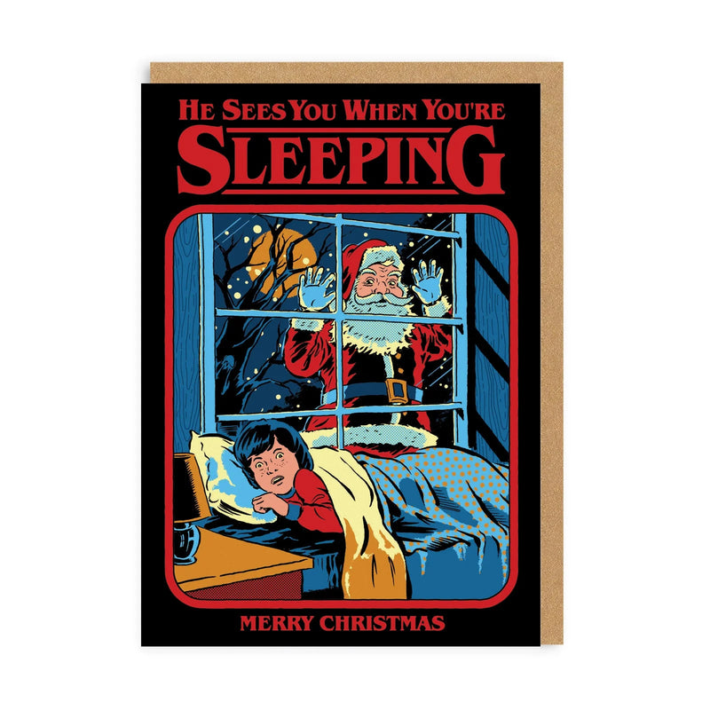Ohh Deer He Sees You When You're Sleeping Greeting Card