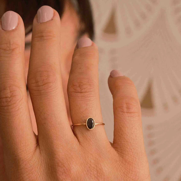 Jennie Kwon Designs Oval Black Diamond Wisp Ring