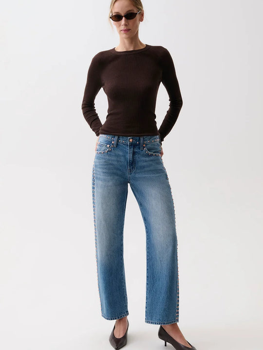 Pistola Lexi Mid-Rise Bowed Straight - Star Studded