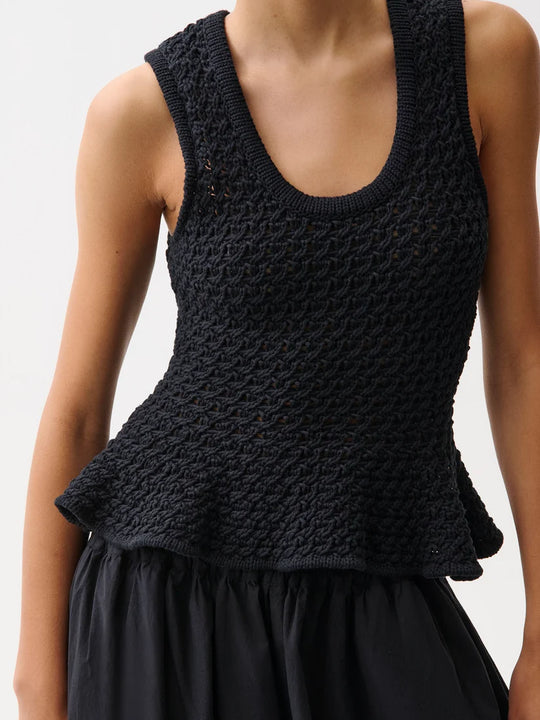Pistola Anna Peplum Sweater Tank - Black
