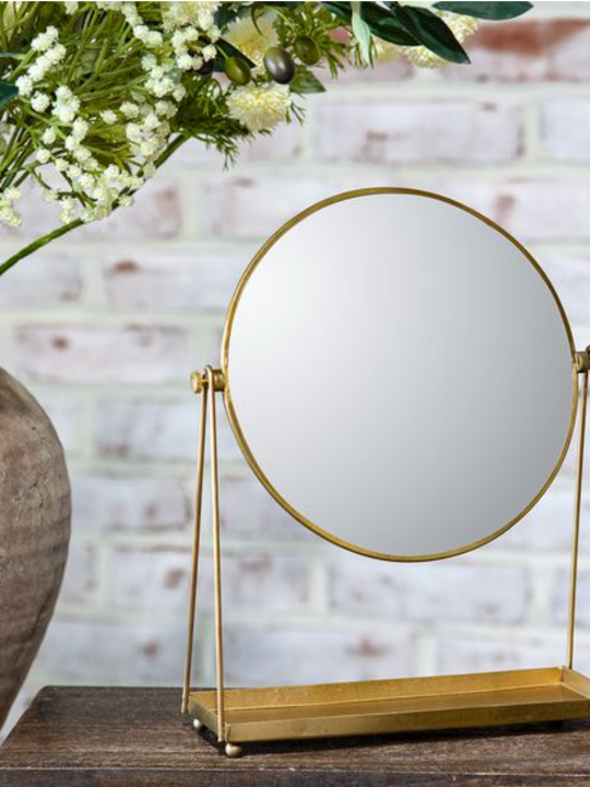 PD Home + Garden Round Mirror With Tray