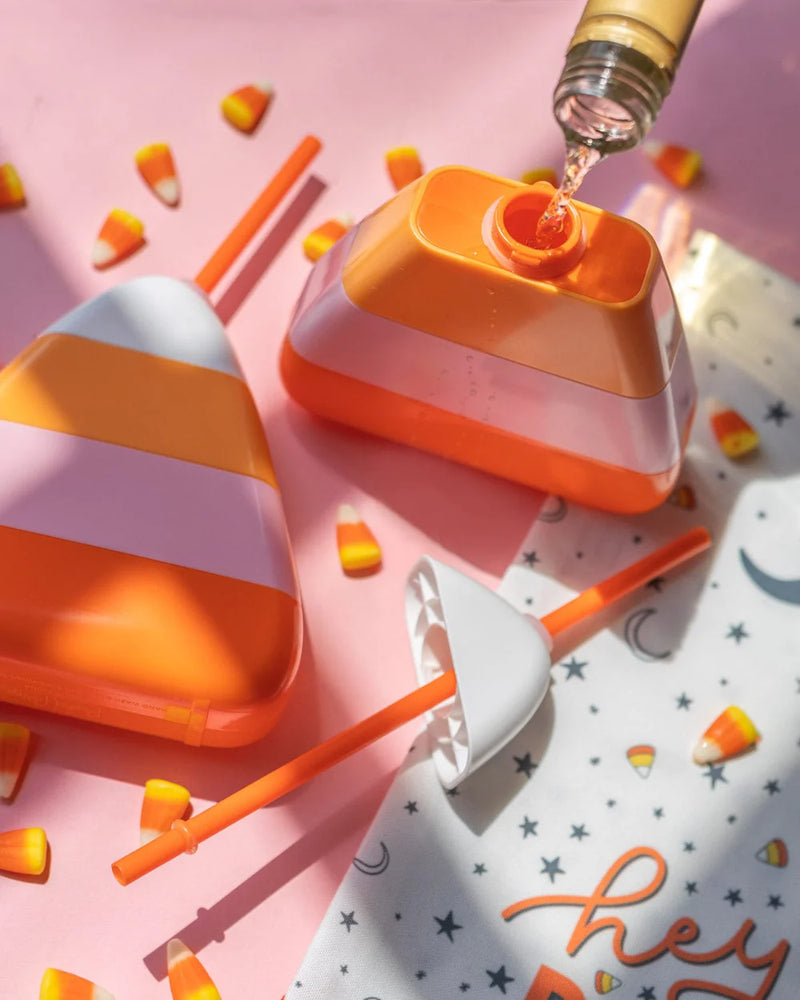 Packed Party Candy Corn Sipper With Straw