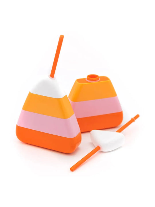 Packed Party Candy Corn Sipper With Straw