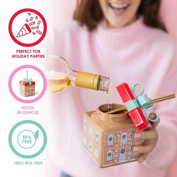 Packed Party Gingerbread House Novelty Sipper