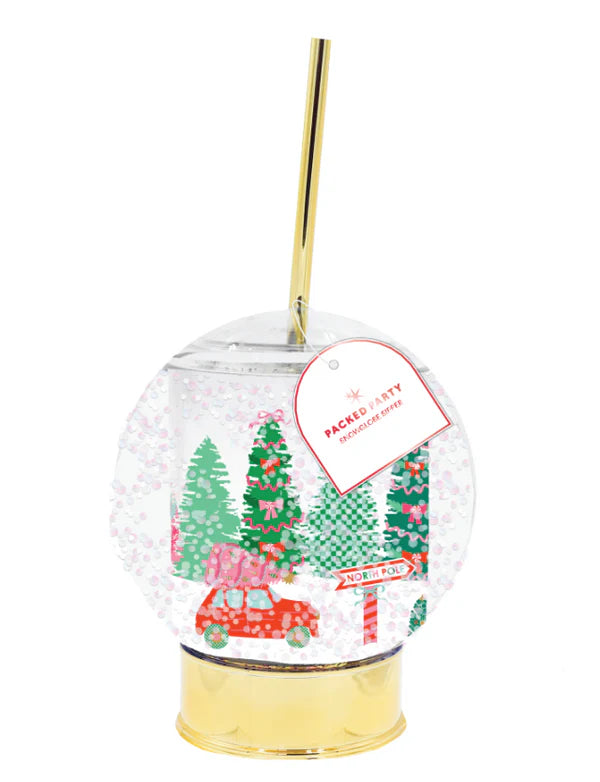Packed Party Let It Snow Globe Sipper Novelty Cup