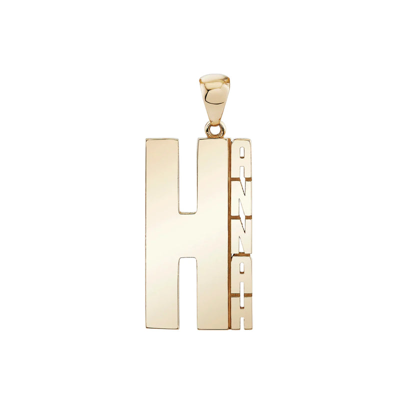 Personalize It Ariel Gordon Jewelry Lucky Strike Name Pendant (1 Large Letter And Up To 5 Small Letters) With 2Mm Diamond Cut Cable