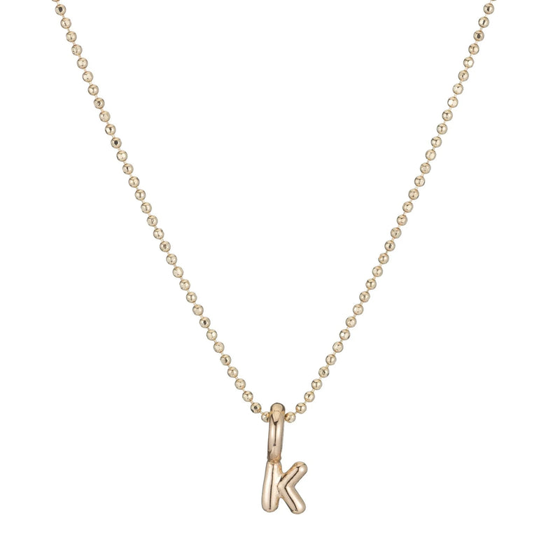 Personalize It Ariel Gordon Jewelry Mini Helium Initial Charm With 1Mm Faceted Bead Chain