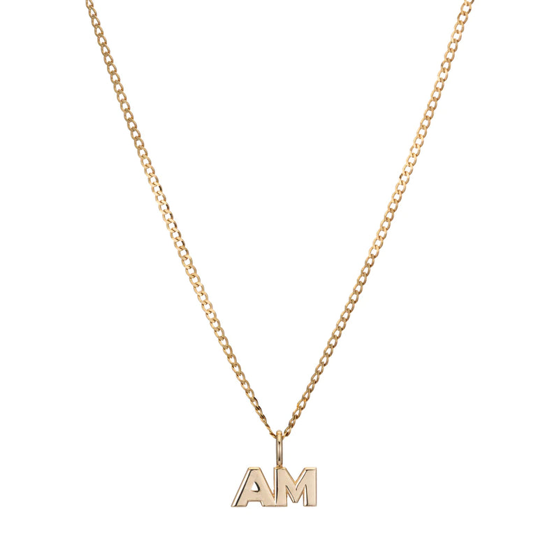 Personalize It Ariel Gordon Jewelry Moniker Initial Charm With 1.7Mm Cuban Chain 16"