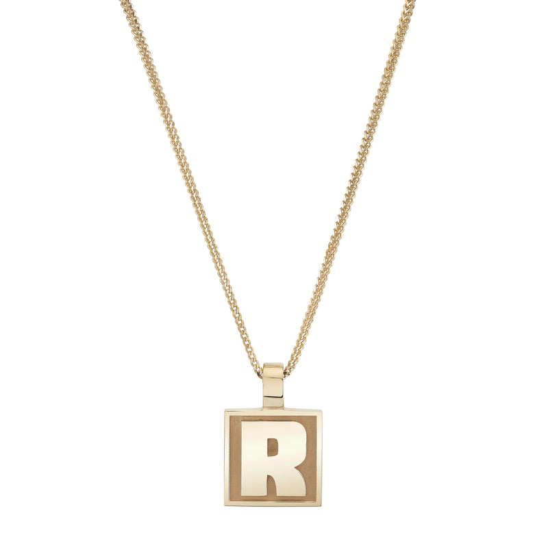 Personalize It Ariel Gordon Jewelry Varsity Initial Pendant With 1Mm Singapore Foxtail Chain 20"