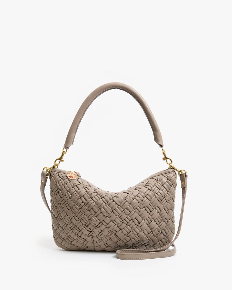 Clare V. Petit Moyen Messenger - Puffy Woven - Dove Grey