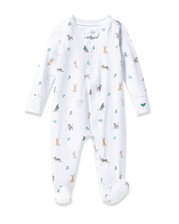 Petite Plume Baby's Pima Romper in Jingle Paws