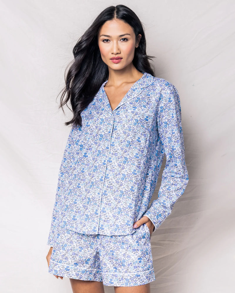 Petite Plume Fleur D'Azur Long Sleeve Short Set