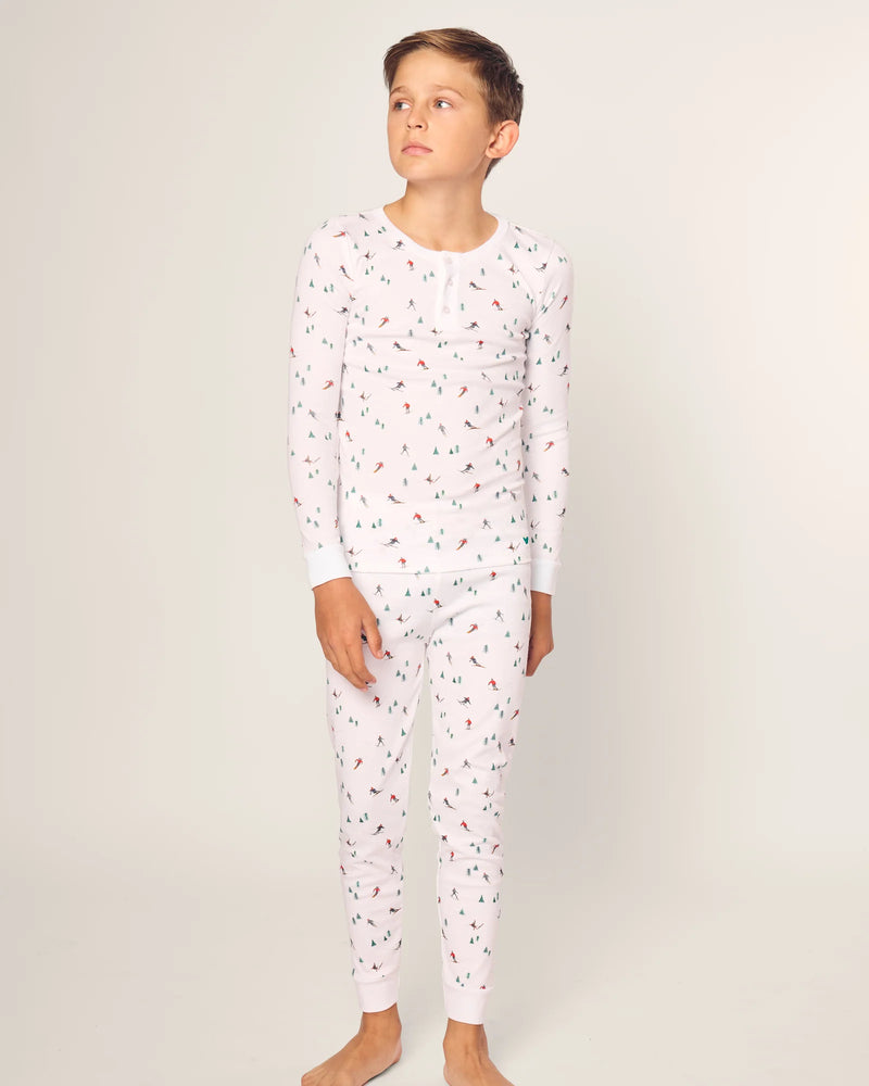 Petite Plume Kid's Pima Snug Fit Pajama Set in Apres Ski