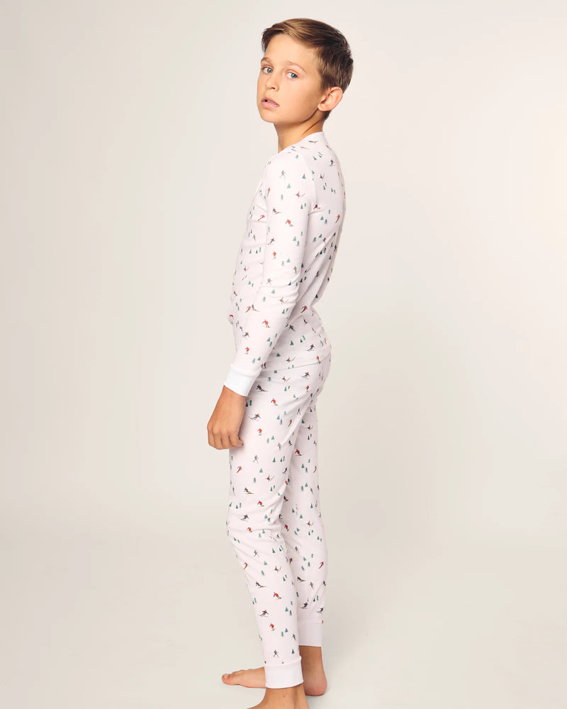 Petite Plume Kid's Pima Snug Fit Pajama Set in Apres Ski