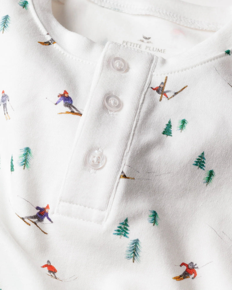 Petite Plume Kid's Pima Snug Fit Pajama Set in Apres Ski