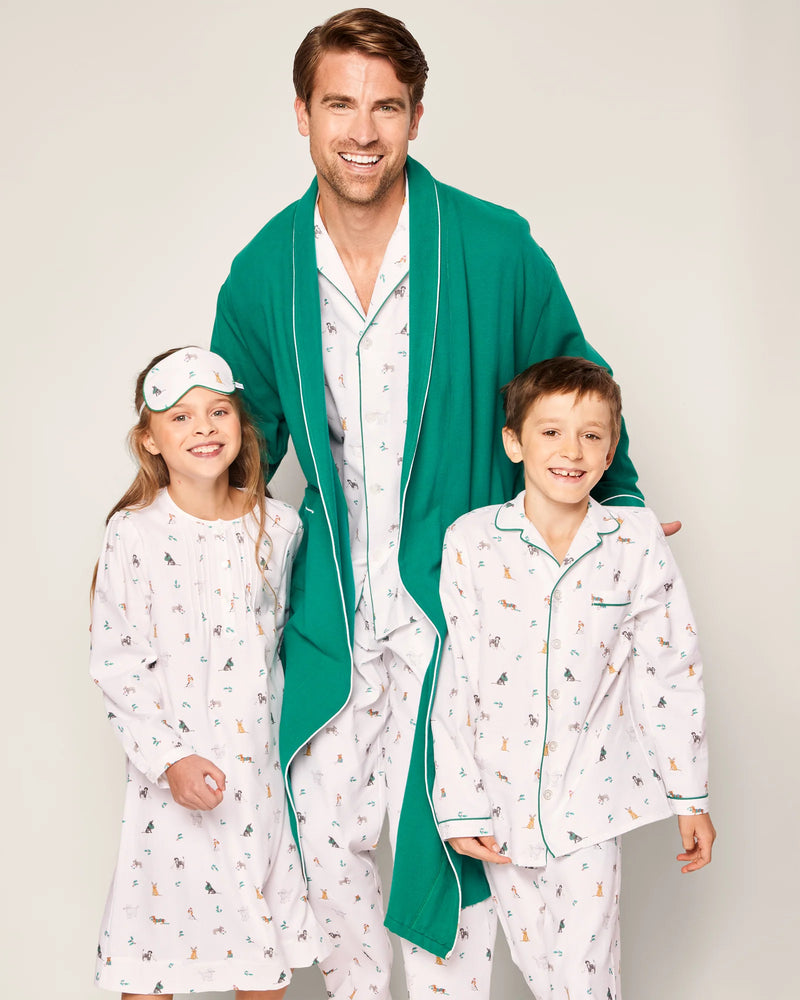 Petite Plume Kid's Twill Pajama Set in Jingle Paws