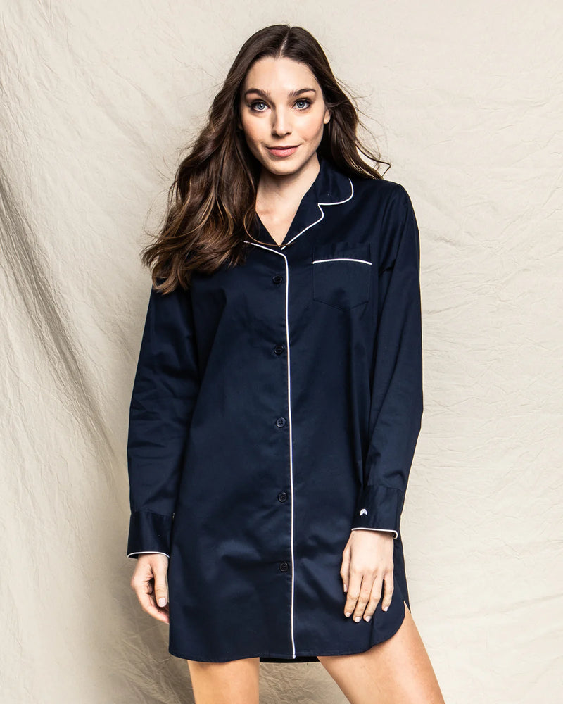 Petite Plume Nightshirt in Navy Twill