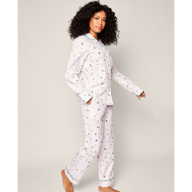 Petite Plume Women's Twill Pajama Set in Jingle Paws