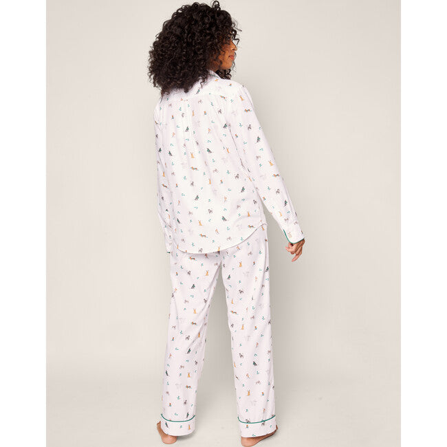 Petite Plume Women's Twill Pajama Set in Jingle Paws