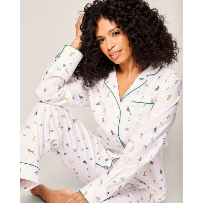 Petite Plume Women's Twill Pajama Set in Jingle Paws