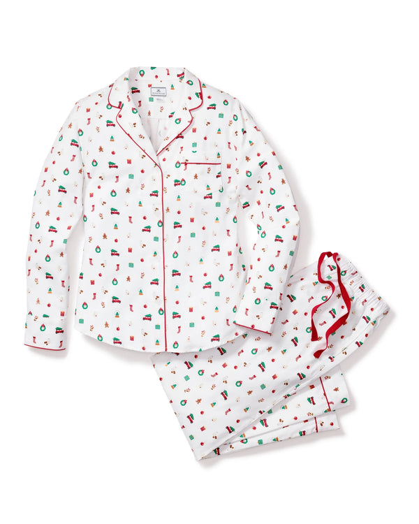 Petite Plume Women's Twill Pajama Set in Winter Nostalgia