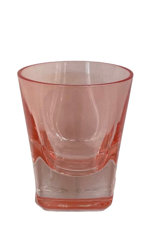 Estelle Colored Glass Shot Glasses Coral Peach Pink