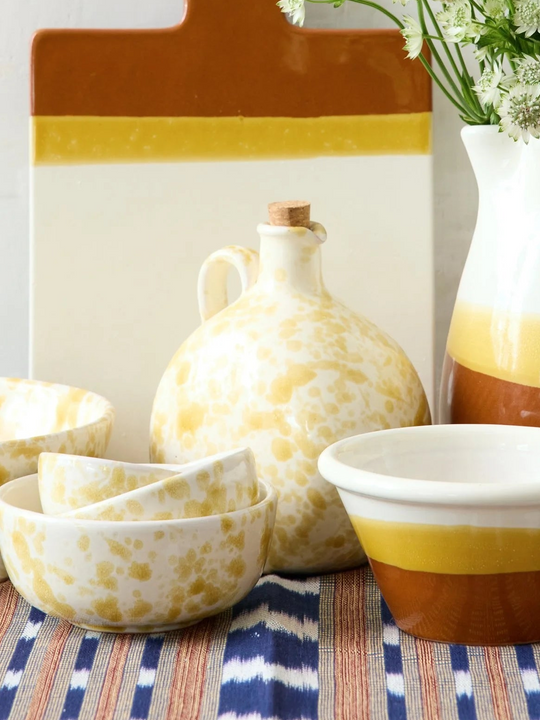 Pietra Handmade Honey Splatter Olive Oil Jug