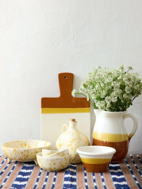 Pietra Handmade Honey Splatter Olive Oil Jug