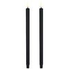 Piffany Copenhagen LED taper candle, Plain black, Smooth, 2-pack, 0.9 x 9.8"